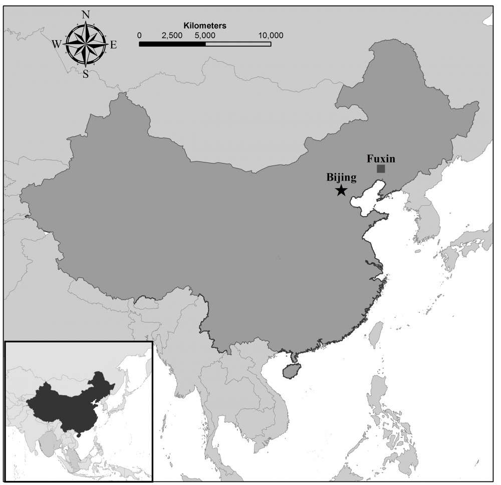 Fig. 1: The location of the Fuxin region.